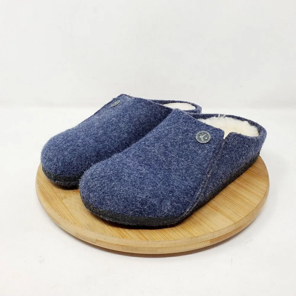 Birkenstock Zermatt‎ Shoes Kids 32 Blue Wool Slip On Mule Sandal Shearling